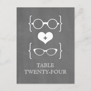 Carte postale de tableau noir de lunettes ivoire G