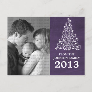 Carte postale de tableau noir Sparktree, violet