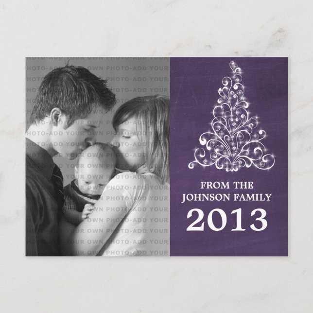 Carte postale de tableau noir Sparktree, violet (Devant)