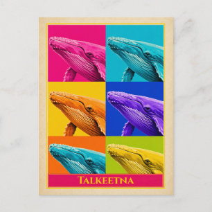 Carte postale de Talkeetna Alaska Baleine Vintage 