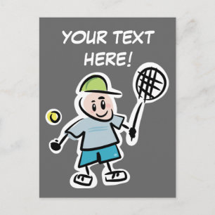 Carte postale de tennis cool avec humour