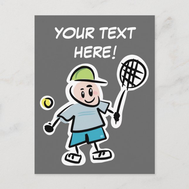 Carte postale de tennis cool avec humour (Devant)