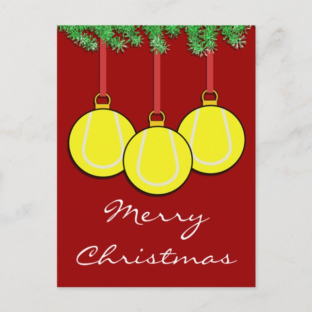 Carte postale de tennis de Noël (Devant)