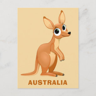 Carte postale de texte personnalisé Kangaroo
