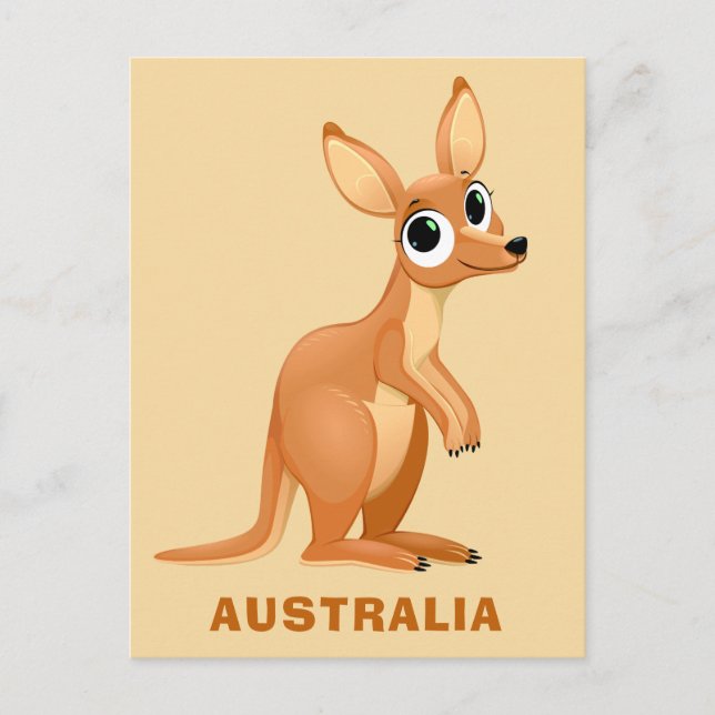 Carte postale de texte personnalisé Kangaroo (Devant)