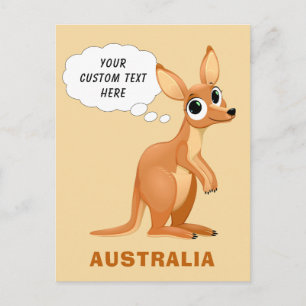 Carte postale de texte personnalisé Kangaroo