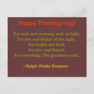 Carte postale de thanksgiving