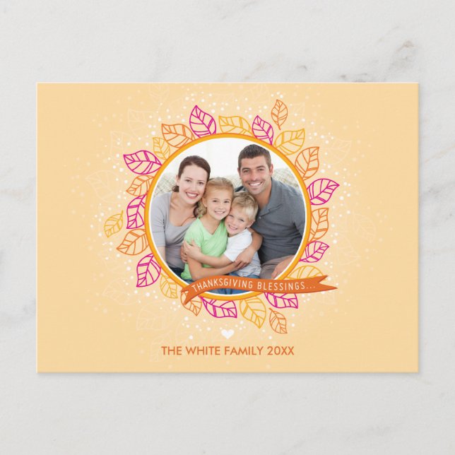 CARTE POSTALE DE THANKSGIVING DE PHOTO : : (Devant)