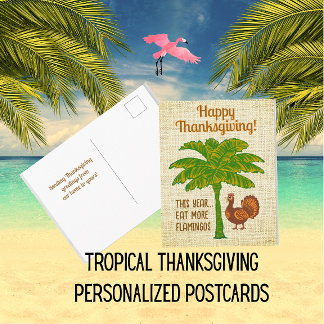 Carte postale de Thanksgiving tropicale personnali