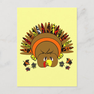 Carte postale de Thanksgiving Turquie mignonne