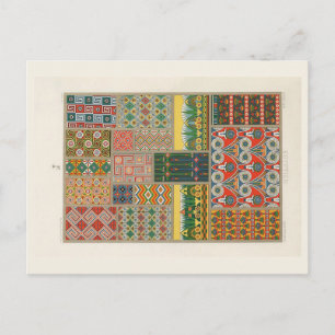 Carte postale de tissus et motifs égyptiens