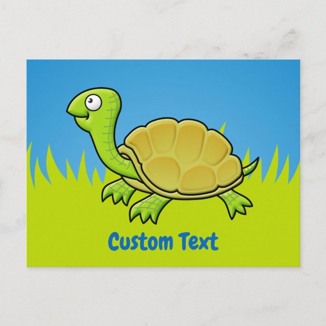 Carte postale de tortue caricaturale (Devant)