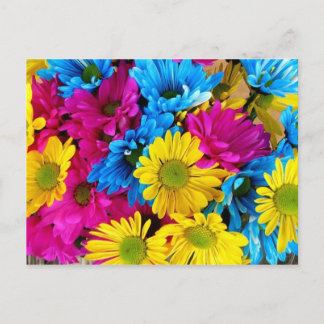 Carte postale de tournesol multicolore