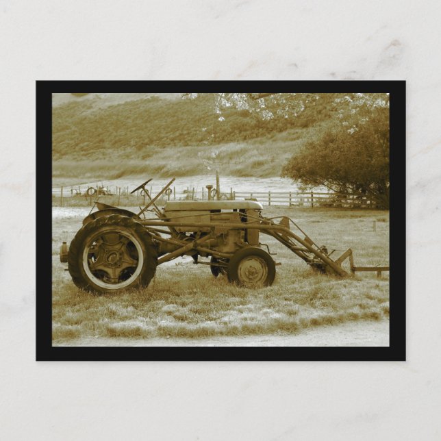 Carte postale de tracteur antique (Devant)