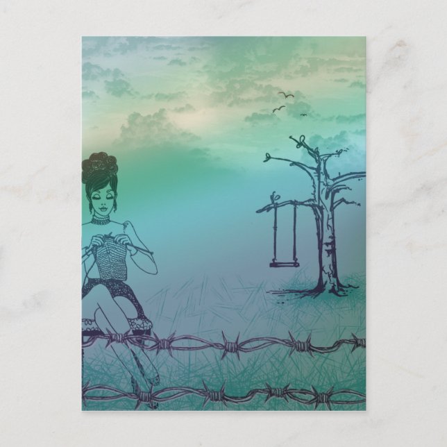 Carte postale de tricot à l'extérieur2 (Devant)