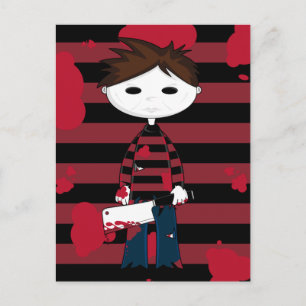 Carte postale de tueur série à visage blanc