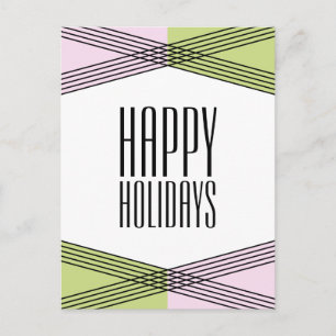 Carte postale de vacances couleur rose vert