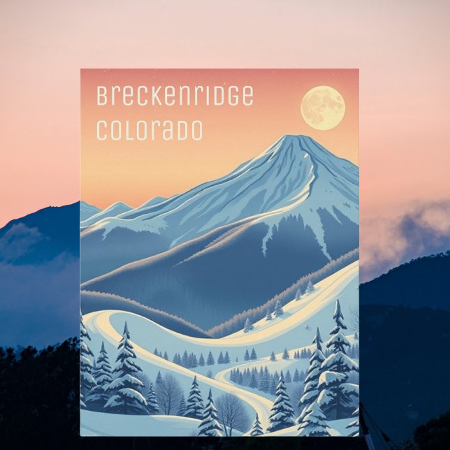 Carte postale de vacances de ski à Breckenridge Co (Créateur téléchargé)