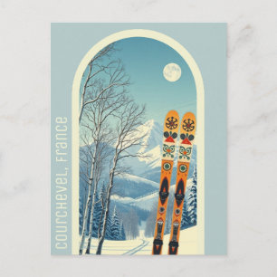 Carte postale de vacances de ski à Courchevel Fran