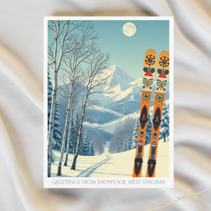 Carte postale de vacances de ski à Snowshoe West V