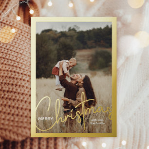 Carte Postale De Vacances En Aluminium 1 photo Script manuscrit Joyeux Noël