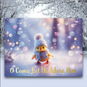 Carte Postale De Vacances En Aluminium Allons, Adorons-Le Bébé Canard Bible Verse