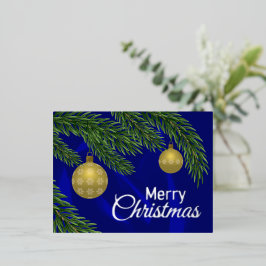 Carte Postale De Vacances En Aluminium arbre de noël réaliste au décor doré