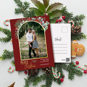 Carte Postale De Vacances En Aluminium Arch Greenery Joyeux Noël Photo Bourgogne