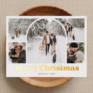Carte Postale De Vacances En Aluminium Arch Photo Collage Joyeux Noël Foil