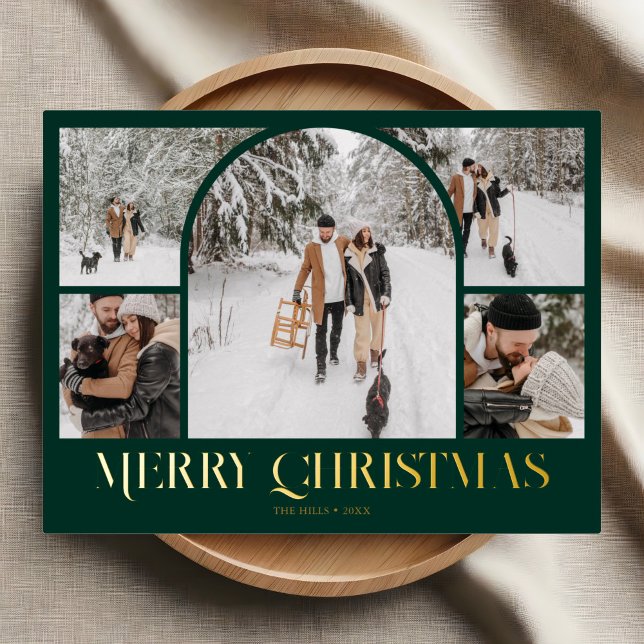 Carte Postale De Vacances En Aluminium Arch Photo Collage Joyeux Noël Foil (Créateur téléchargé)