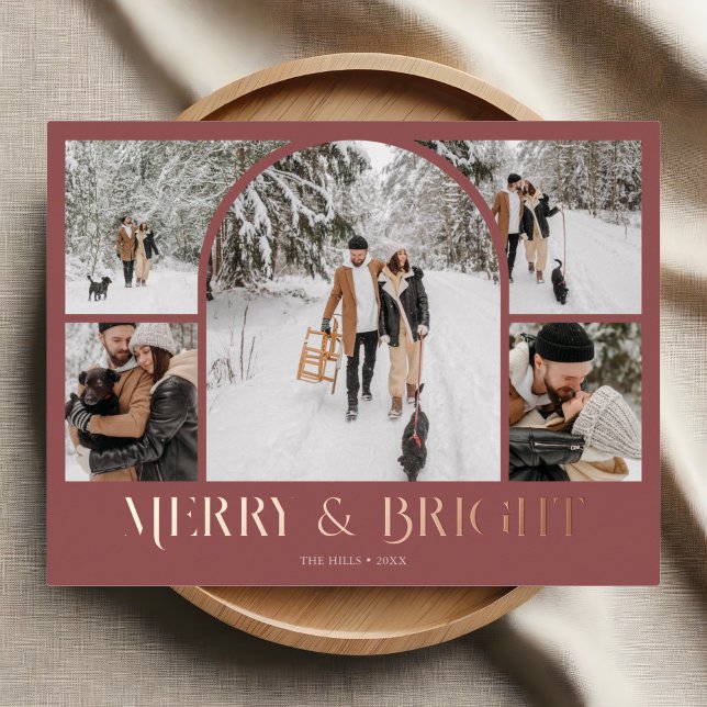 Carte Postale De Vacances En Aluminium Arch Photo Collage Joyeux Noël Foil (Créateur téléchargé)
