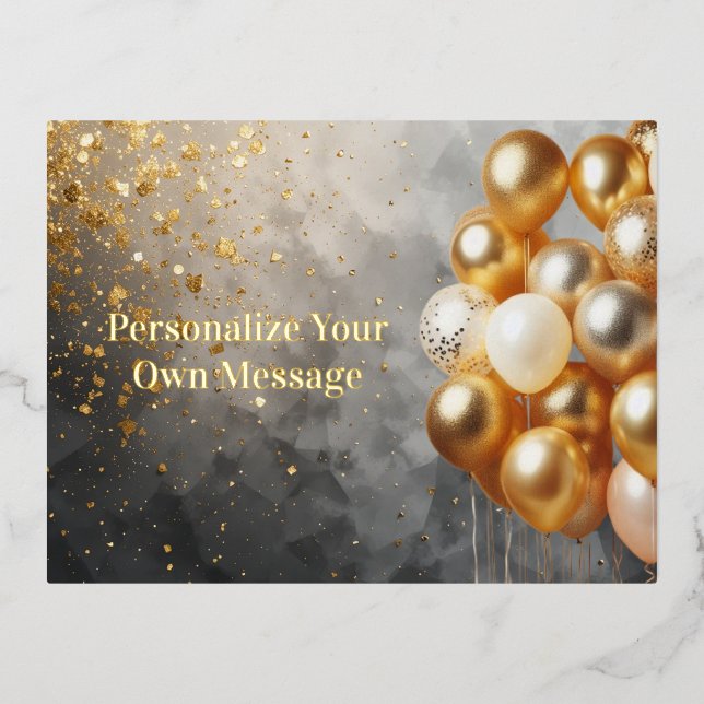 Carte Postale De Vacances En Aluminium Ballons d'or (Recto)