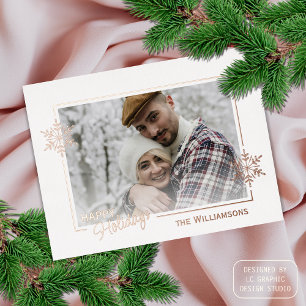 Carte Postale De Vacances En Aluminium Belle Parties scintillant personnalisée Snowflakes