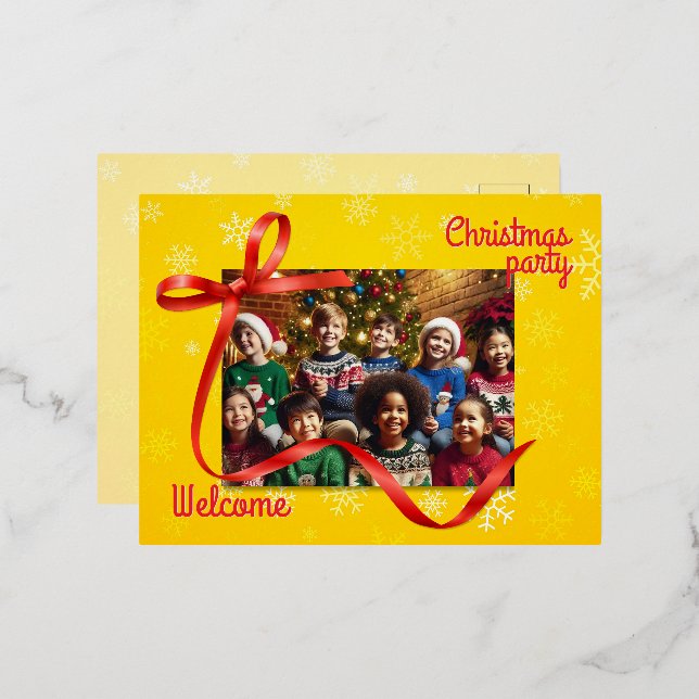 Carte Postale De Vacances En Aluminium Bienvenue à Noël (Recto/Verso)