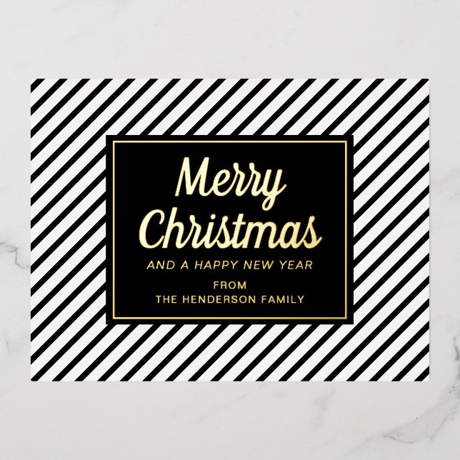 Carte Postale De Vacances En Aluminium Blancs Et Noirs Classiques Joyeux Noël (Recto)