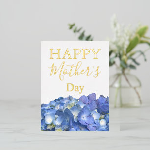 Carte Postale De Vacances En Aluminium Blue Hydrangeas Blooms fête des mères