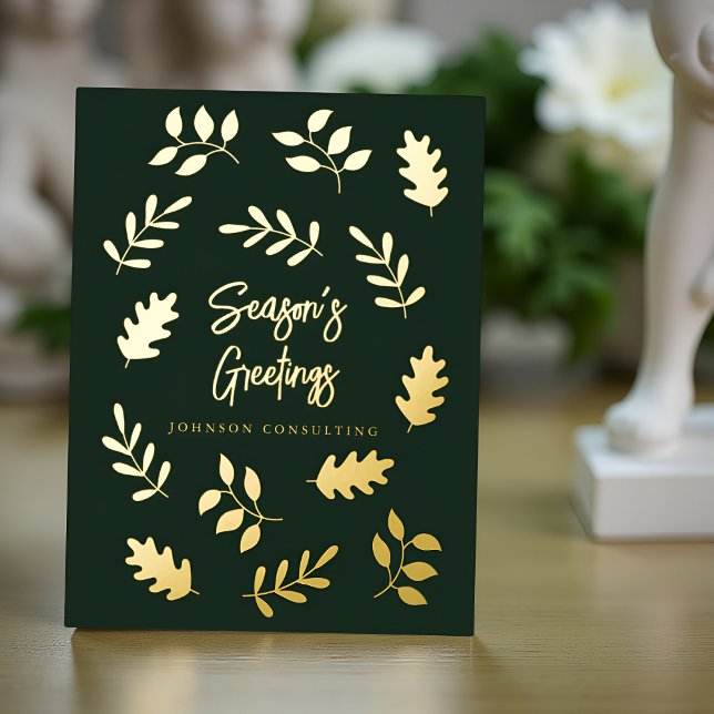 Carte Postale De Vacances En Aluminium Bonnes Fêtes Moderne Simple Foliage Botanique (Créateur téléchargé)