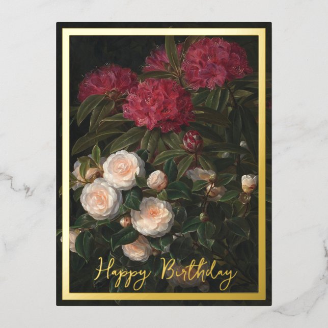 Carte Postale De Vacances En Aluminium Camellias Et Rhododendrons (Recto)