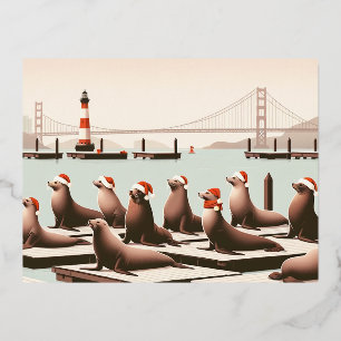 Carte Postale De Vacances En Aluminium Carte de Noël de San Francisco Golden Gate