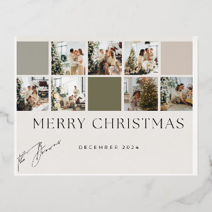 Carte Postale De Vacances En Aluminium Carte de poste de Noël Joyeux de Monnaie Moderne