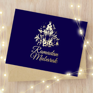 Carte Postale De Vacances En Aluminium Carte Ramadan Moubarak de luxe Lanterne