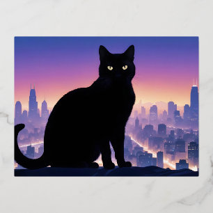 Carte Postale De Vacances En Aluminium Chat Double exposition Domestique Animaux Animaux