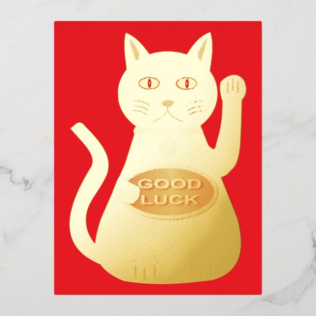 Carte Postale De Vacances En Aluminium Chat Oriental Lucky (Recto)