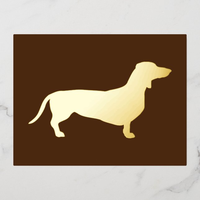 Carte Postale De Vacances En Aluminium Cheveux courts Dachshund - Silhouette 1 (Recto)