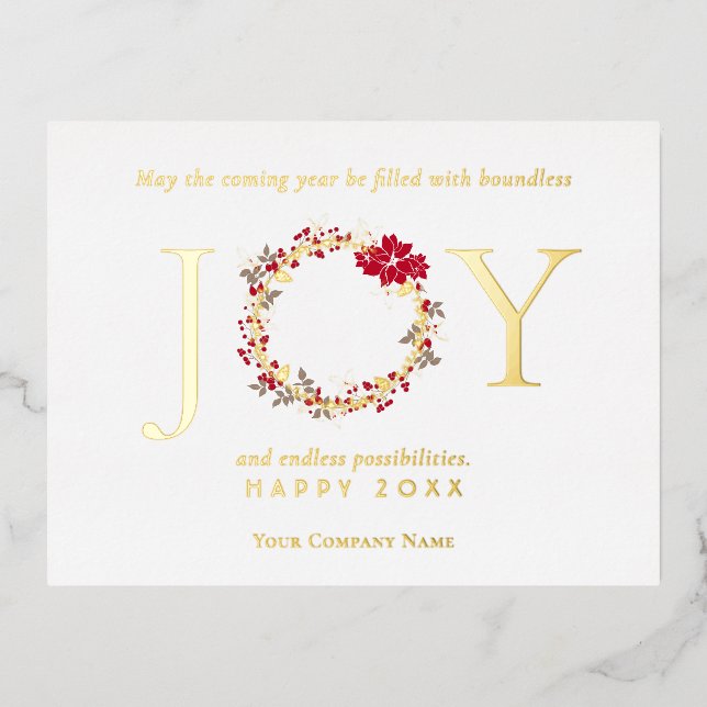 Carte Postale De Vacances En Aluminium Christmas JOY Wreath Business (Recto)