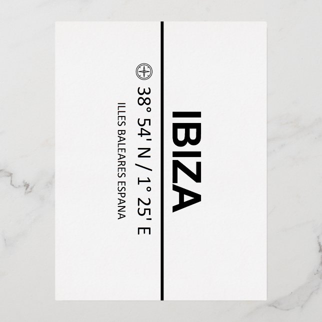 Carte Postale De Vacances En Aluminium Coordonner Ibiza (Recto)