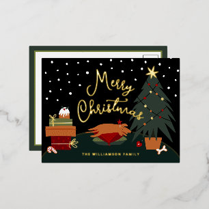 Carte Postale De Vacances En Aluminium Coupe de Noël mignonne