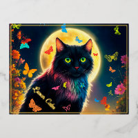 Décor de papillon de lune de chat joli clair de lu