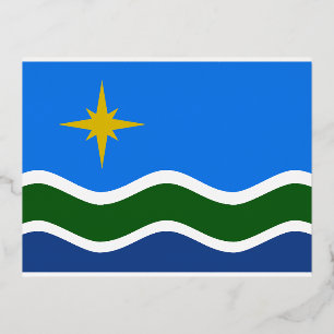 Carte Postale De Vacances En Aluminium Drapeau de Duluth, Minnesota