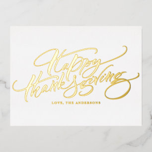 Carte Postale De Vacances En Aluminium Élégant Bon thanksgiving moderne de calligraphie